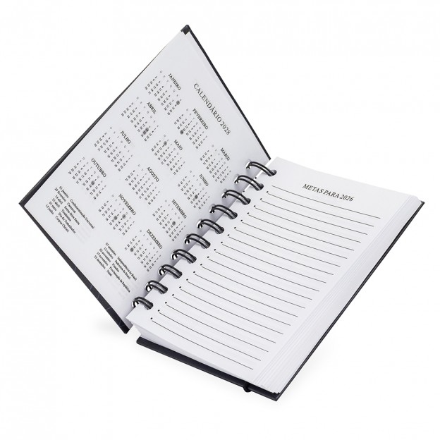 Agenda Diária 2026 Wire-O Personalizada 