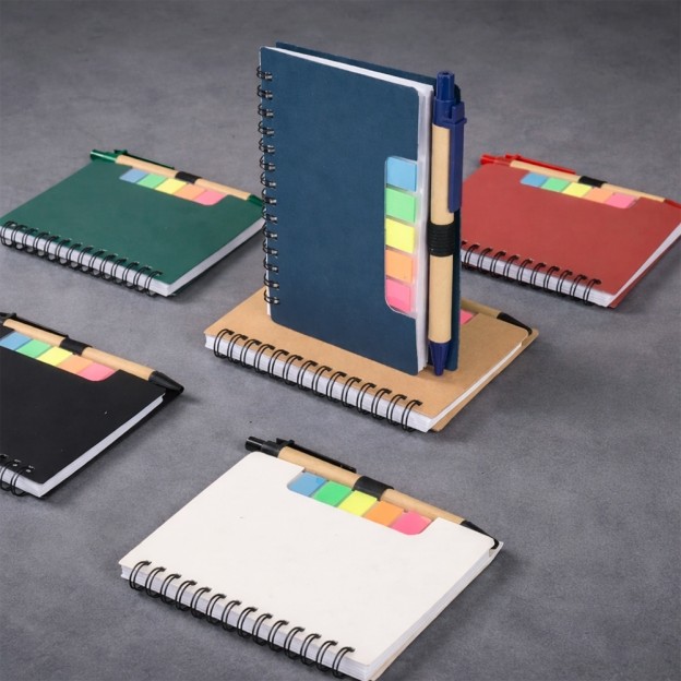 Bloco de Anotações com Autoadesivos e Caneta Personalizado