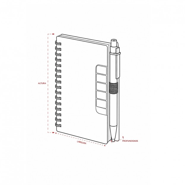 Bloco de Anotações com Autoadesivos e Caneta Personalizado