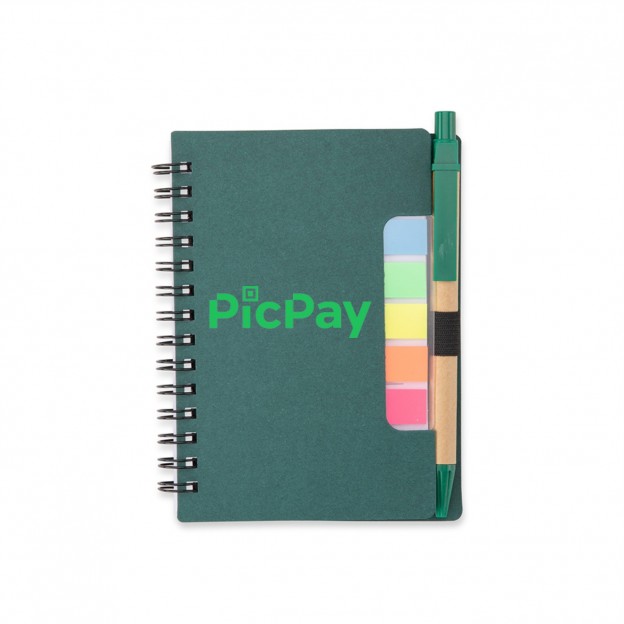 Bloco de Anotações com Autoadesivos e Caneta Personalizado