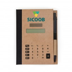 Bloco de Anotações com Autoadesivos e Calculadora 
