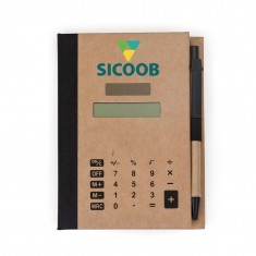 Bloco de Anotações com Autoadesivos e Calculadora 