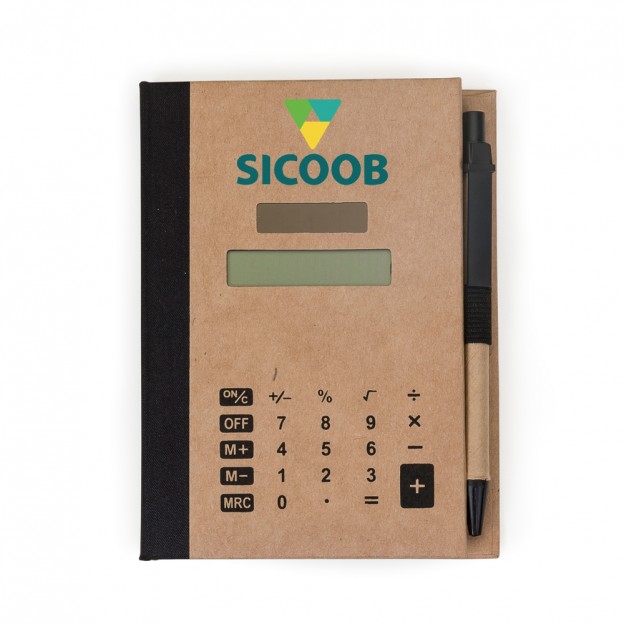Bloco de Anotações com Autoadesivos e Calculadora 