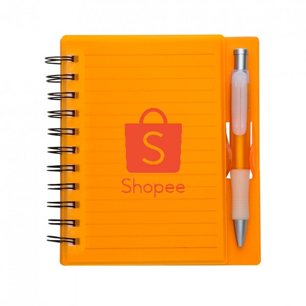 Caderno Plástico com Caneta e Personalização