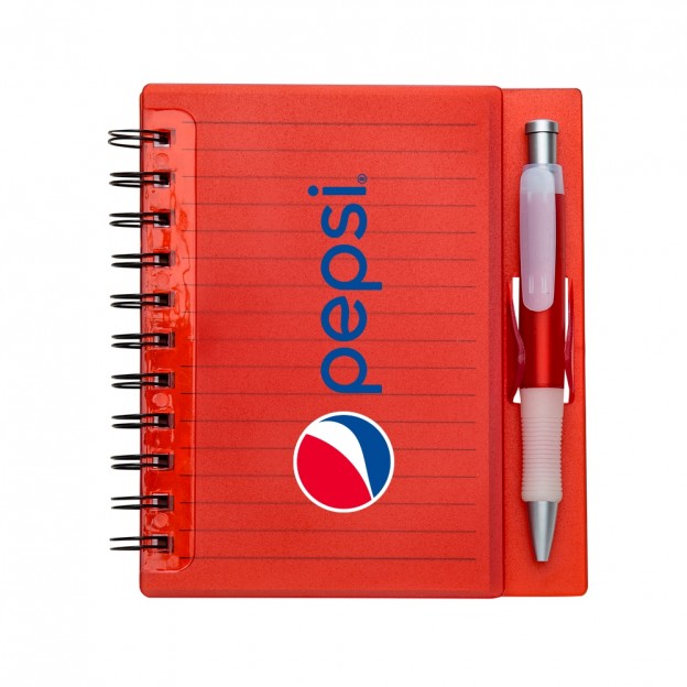 Caderno Plástico com Caneta e Personalização