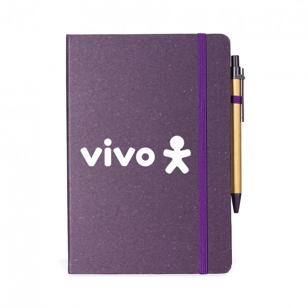 Caderneta Fibra de Arroz com Caneta Personalizado