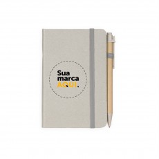 Caderneta Palha de Trigo com Caneta Personalizada