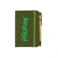 Caderneta Palha de Trigo com Caneta Personalizada