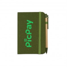 Caderneta Palha de Trigo com Caneta Personalizada