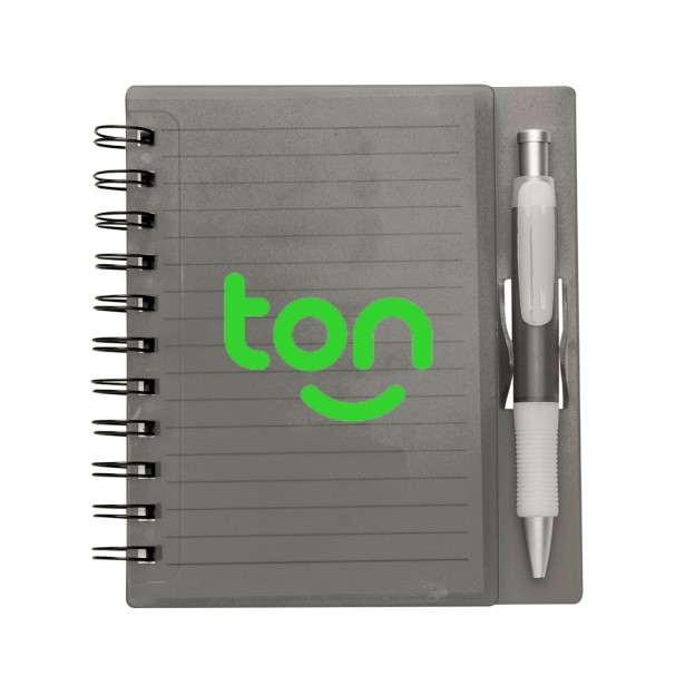 Caderno Plástico com Caneta e Personalização