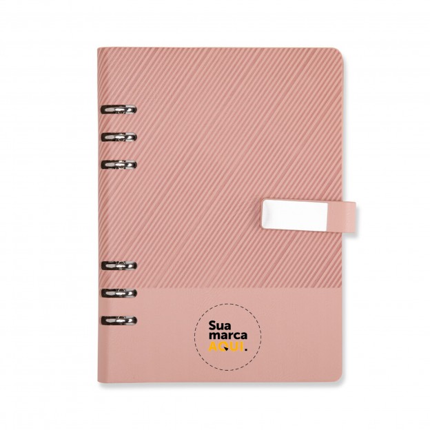 Caderno Fichário Couro Sintético Personalizado