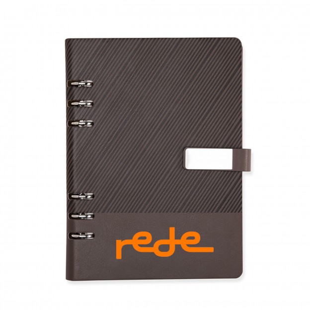 Caderno Fichário Couro Sintético Personalizado