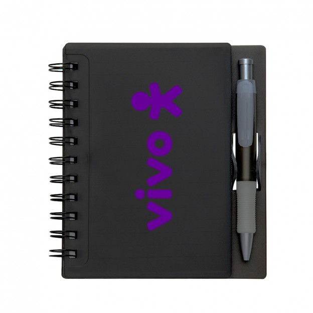 Caderno Plástico com Caneta e Personalização