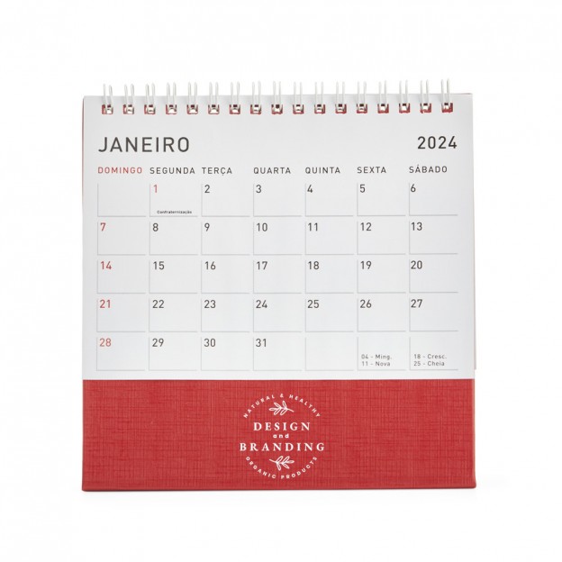 Calendário de Mesa P com Personalização