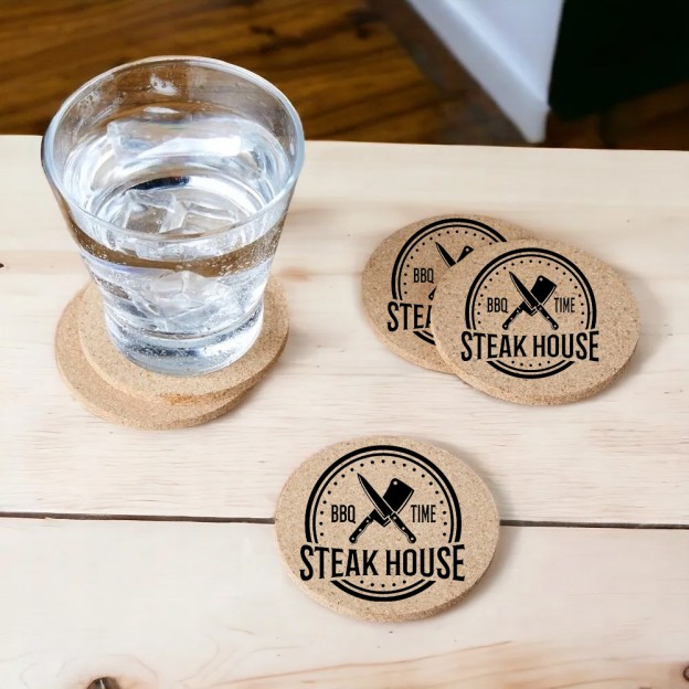 Descanso de Copo Cortiça Redondo Personalizado 