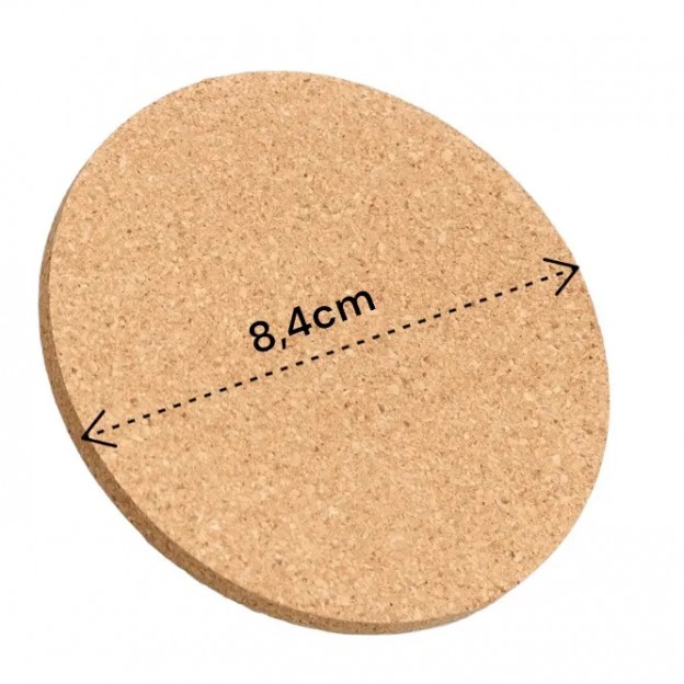 Descanso de Copo Cortiça Redondo Personalizado 
