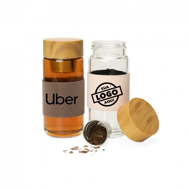 Garrafa de Vidro 400ml Personalizada