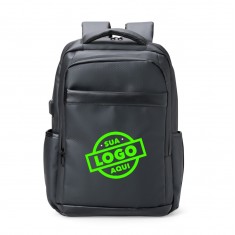 Mochila Couro Sintético USB 21 Litros com Personalização