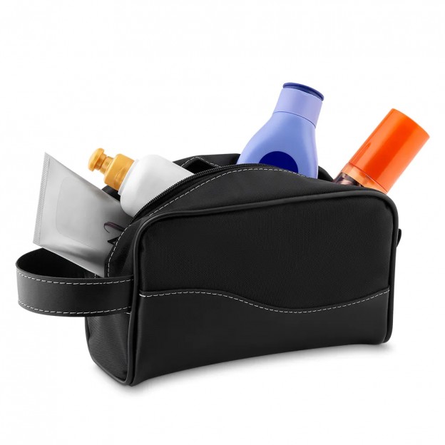 Necessaire de Couro Sintético e Nylon Personalizada