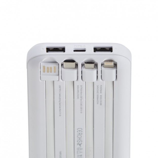 Power Bank 10.000mAh com Carregamento via Indução ou via Cabo Personalizado