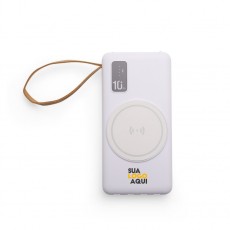 Power Bank 10.000mAh com Carregamento via Indução ou via Cabo Personalizado