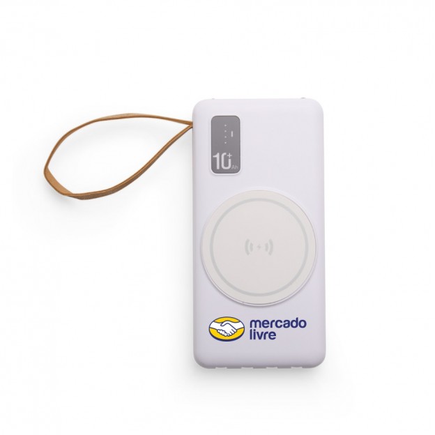 Power Bank 10.000mAh com Carregamento via Indução ou via Cabo Personalizado