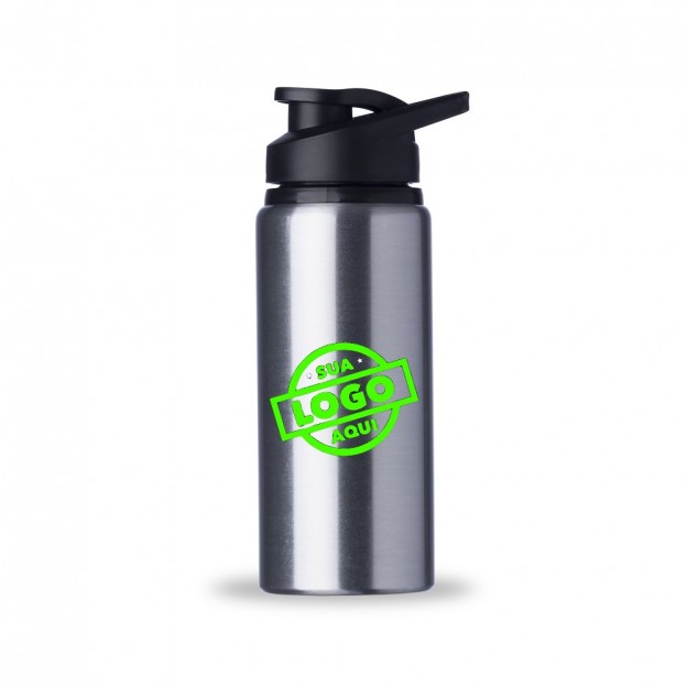 Squeeze de Alumínio Brilhante 600ml Personalizado
