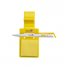 Suporte Plástico Personalizado Celular com Caneta e Bloquinho