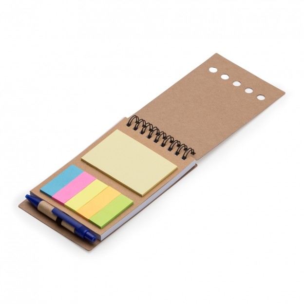 Bloco de Anotações com Autoadesivos e Caneta Personalizada