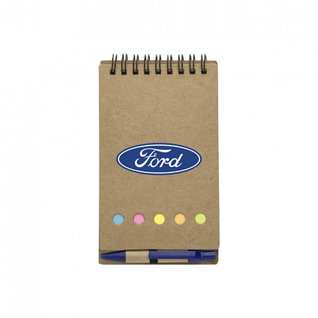 Bloco de Anotações com Autoadesivos e Caneta Personalizada