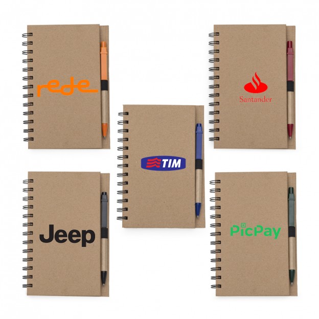 Bloco de Anotações com Caneta e Autoadesivos Personalizado