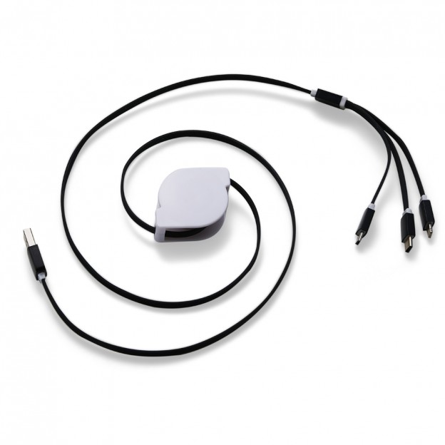 Cabo USB Retrátil 3 em 1 Personalizado