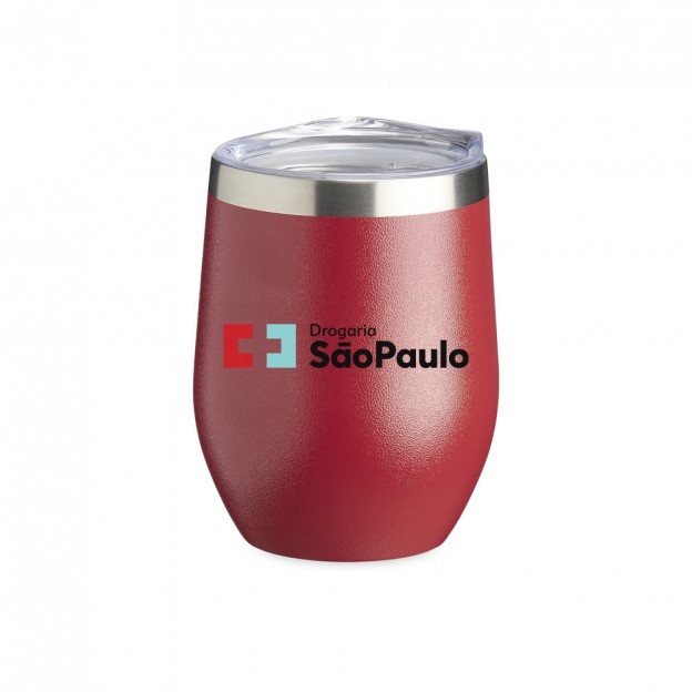 Copo Inox Texturizado Parede Dupla 320ml Personalizado