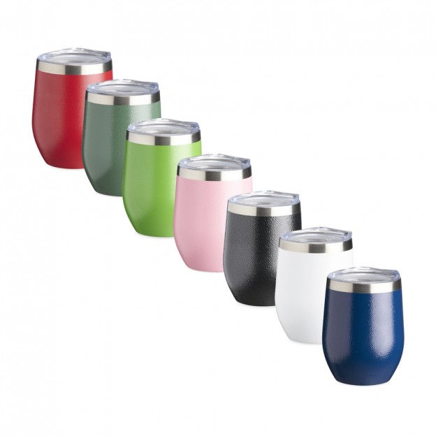 Copo Inox Texturizado Parede Dupla 320ml Personalizado