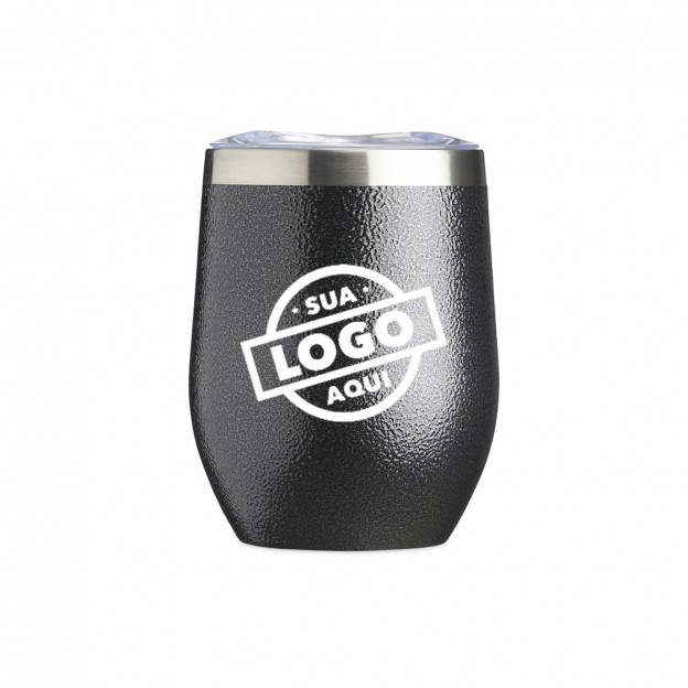 Copo Inox Texturizado Parede Dupla 320ml Personalizado